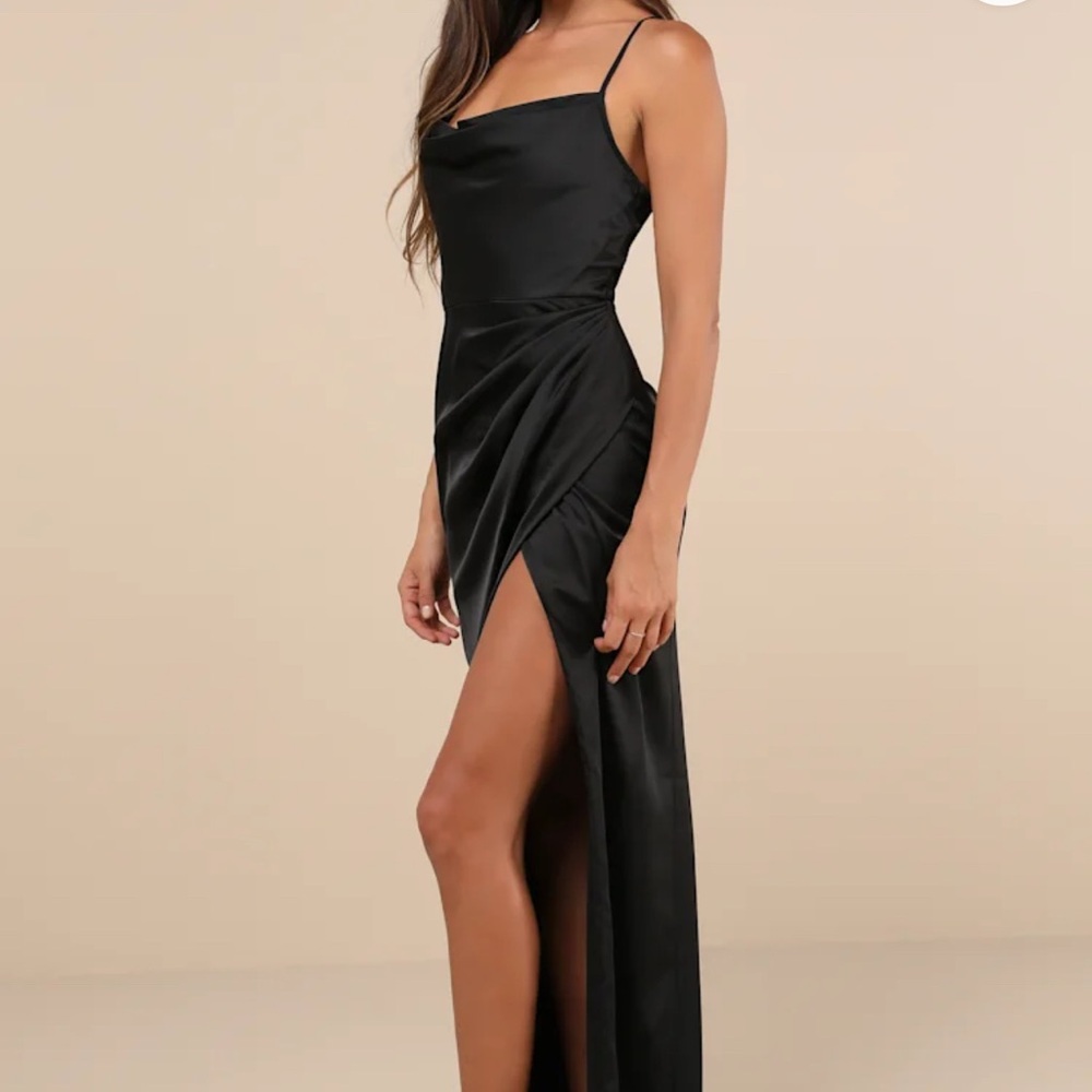 Lulus Moments of Beauty Black Satin
 BRAND NEW WITH TAGS NEVER WORN